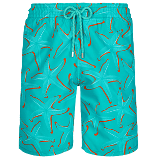Photo de Homme CLASSIQUE LONG Imprimé - Maillot de bain homme Long 1997 Starlettes, Bleu ming vue de face Photo de Homme CLASSIQUE LONG Imprimé - Maillot de bain homme Long 1997 Starlettes, Bleu ming vue de face
