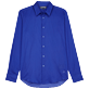 Hombre Autros Liso - Camisa en gasa de algodón de color liso unisex, Purple blue vista frontal Hombre Autros Liso - Camisa en gasa de algodón de color liso unisex, Purple blue vista frontal