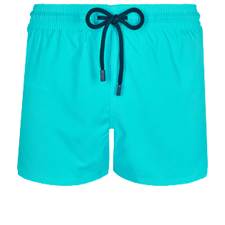 Bild von Herren Andere Uni - Kurze und figurbetonte Einfarbige Stretch-Bademode für Herren, Aquamarin blau Vorderansicht Bild von Herren Andere Uni - Kurze und figurbetonte Einfarbige Stretch-Bademode für Herren, Aquamarin blau Vorderansicht
