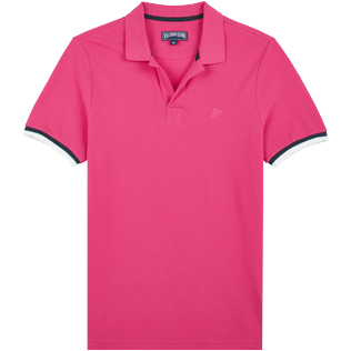 Imagen de Hombre Autros Liso - Polo en piqué de algodón de color liso para hombre, Shocking pink vista frontal Imagen de Hombre Autros Liso - Polo en piqué de algodón de color liso para hombre, Shocking pink vista frontal