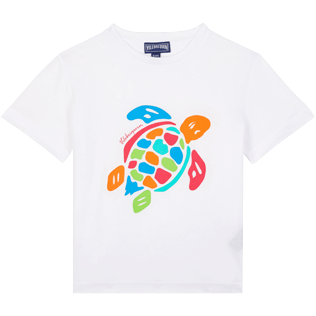 的图片 男童 Others 印制 - 男童 Tortue Multicolore 有机棉 T 恤, White 正面图 的图片 男童 Others 印制 - 男童 Tortue Multicolore 有机棉 T 恤, White 正面图