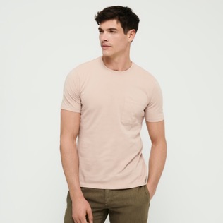 Hombre Autros Liso - Camiseta de algodón orgánico con tinte natural para hombre, Dew vista frontal desgastada