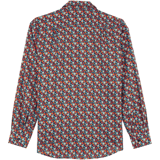 Autros Estampado - Camisa de verano en gasa de algodón con estampado 1977 Spring Flowers unisex, Azul marino vista trasera