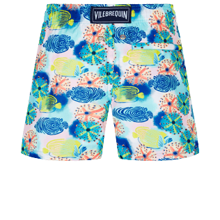 男童 Short classic 印制 - 男童 Urchins & Fishes 超轻便携泳裤, White 后视图