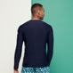 Men Others Solid - Men Rashguard Solid, Navy back worn view
