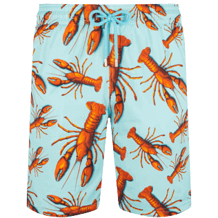 Men Others Printed - Men Stretch Long Swim Shorts Lobster, Lagoon front view