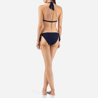 Women Classic brief Lazercut - Micro Ronde des Tortues Bikini bottom, Navy backworn Women Classic brief Lazercut - Micro Ronde des Tortues Bikini bottom, Navy backworn