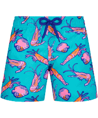 Niños Short Clásico Estampado - Boys Ultra-light and packable Swimwear Crevettes et Poissons, Curazao vista frontal
