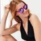 Others Solid - Unisex Floaty Sunglasses Solid, Orchid front worn view