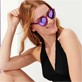 Others Solid - Unisex Floaty Sunglasses Solid, Orchid front worn view Others Solid - Unisex Floaty Sunglasses Solid, Orchid front worn view