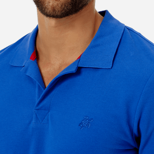 Uomo Altri Unita - Polo uomo in piquet di cotone tinta unita, Blu mare supp1 Uomo Altri Unita - Polo uomo in piquet di cotone tinta unita, Blu mare supp1