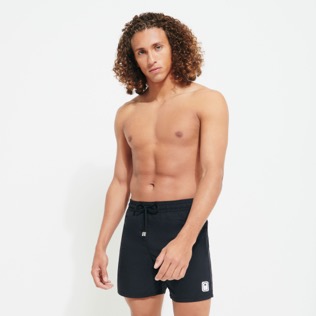 Men Others Solid - Men Swimwear Solid - Vilebrequin x Palm Angels, Black front worn view