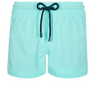 Men Short classic Solid - Men Swimwear Short and Fitted Stretch Solid, Lagoon front view