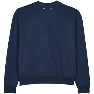 Men Others Printed - Men Cotton Sweatshirt Embroidered Turtle, Navy back view