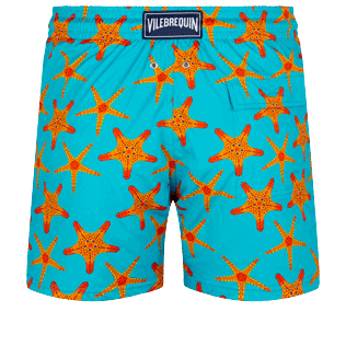 Men Stretch classic Printed - Men Stretch Swimwear Starfish Dance, Curacao back view