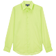Camisa en gasa de algodón de color liso unisex Coriander vista frontal Camisa en gasa de algodón de color liso unisex Coriander vista frontal