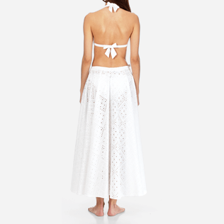 Women 014 Embroidered - Women Long Cotton Pareo Skirt Eyelet Embroidery, White supp2 Women 014 Embroidered - Women Long Cotton Pareo Skirt Eyelet Embroidery, White supp2