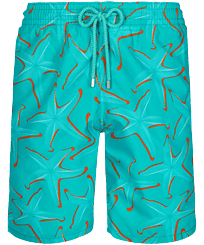 Men Long classic Printed - Men Swimwear Long 1997 Starlettes, Ming blue front view