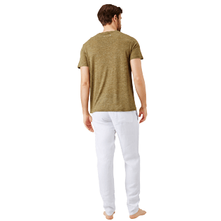Men Others Solid - Men Linen Jersey T-Shirt Solid, Heather sycamore backworn Men Others Solid - Men Linen Jersey T-Shirt Solid, Heather sycamore backworn
