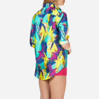 Mujer Camisetas Estampado - Camisa en sarga de seda con estampado Birds of Paradise para mujer, Veronese green supp6 Mujer Camisetas Estampado - Camisa en sarga de seda con estampado Birds of Paradise para mujer, Veronese green supp6
