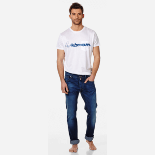 Hombre Autros Liso - Vaqueros rectos con cinco bolsillos para hombre, Med denim w2 frontworn Hombre Autros Liso - Vaqueros rectos con cinco bolsillos para hombre, Med denim w2 frontworn