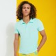 Men Terry Polo Solid Lagoon front worn view