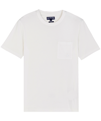 Hombre Autros Liso - Camiseta de algodón orgánico de color liso para hombre, Blanco tiza vista frontal