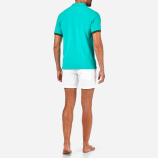 Men Polos Solid - Cotton pique polo, Veronese green backworn Men Polos Solid - Cotton pique polo, Veronese green backworn
