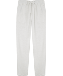 Unisex Linen Jersey Pants Solid White 正面图