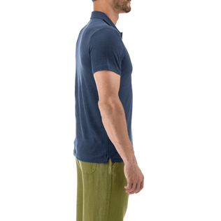 Hombre Autros Liso - Polo en punto de lino liso, Azul marino supp1 Hombre Autros Liso - Polo en punto de lino liso, Azul marino supp1