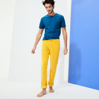 Homme AUTRES Uni - Pantalon 5 Poches Velours homme Coupe regular, Curry backworn Homme AUTRES Uni - Pantalon 5 Poches Velours homme Coupe regular, Curry backworn