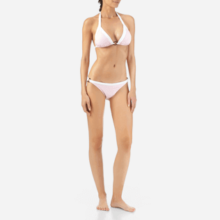 Mujer Tops Liso - Top de bikini de triángulo bicolor con estampado Jacquard Turtles Scales, Peony frontworn Mujer Tops Liso - Top de bikini de triángulo bicolor con estampado Jacquard Turtles Scales, Peony frontworn