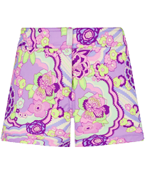 Mujer Autros Estampado - Pantalón corto de baño con estampado Rainbow Flowers para mujer, Cyclamen vista frontal