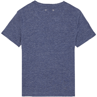 Hombre Autros Liso - Camiseta de lino de color liso para hombre, Dark heather blue back Hombre Autros Liso - Camiseta de lino de color liso para hombre, Dark heather blue back