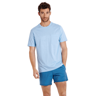 Men Others Solid - Men Pima Cotton Jersey T-Shirt Solid, Sky blue frontworn Men Others Solid - Men Pima Cotton Jersey T-Shirt Solid, Sky blue frontworn