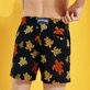 Men Embroidered Embroidered - Men Embroidered Swim Trunks Ronde Des Tortues - Limited Edition, Navy back worn view