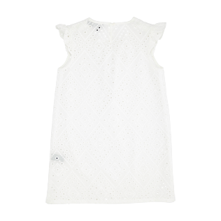 Ragazze vestito Ricamato - Vestito bambina in cotone con occhielli e ricamo, Bianco back Ragazze vestito Ricamato - Vestito bambina in cotone con occhielli e ricamo, Bianco back