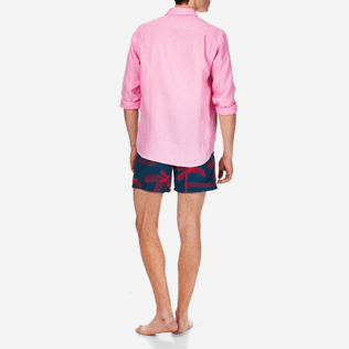 Homme AUTRES Uni - Chemise en Lin Homme Unie, Jacinthe backworn Homme AUTRES Uni - Chemise en Lin Homme Unie, Jacinthe backworn