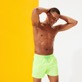 Men Stretch classic Printed - Men Stretch Swimwear 1987 Objets Cultes, Neon green front worn view