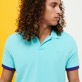 Men Others Solid - Men Cotton Pique Polo Shirt Solid, Lazulii blue details view 1