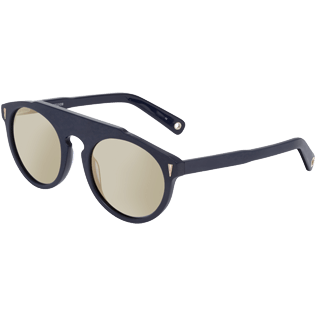 Sunglasses Solid - Gold Mirror Sunglasses, Navy back Sunglasses Solid - Gold Mirror Sunglasses, Navy back