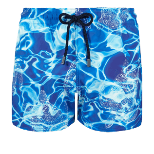 Men Short classic Printed - Men Short and Fitted Stretch Swimwear Splash, Neptune blue front Men Short classic Printed - Men Short and Fitted Stretch Swimwear Splash, Neptune blue front