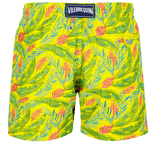 Herren Klassische Bestickt - Leaves in the Wind Badeshorts mit Stickarbeiten für Herren – Limited Edition, Safran back Herren Klassische Bestickt - Leaves in the Wind Badeshorts mit Stickarbeiten für Herren – Limited Edition, Safran back