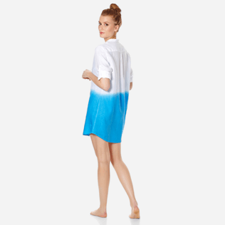 Mujer Autros Liso - Vestido camisero de lino con estampado Tie and Dye para mujer, Atoll supp4 Mujer Autros Liso - Vestido camisero de lino con estampado Tie and Dye para mujer, Atoll supp4