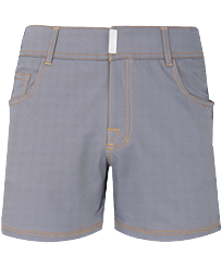 男款 Flat belts 纯色 - 男士纯色平腰带泳裤, Denim 正面图
