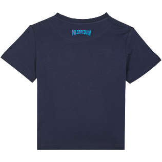 Niños Autros Estampado - Camiseta de algodón orgánico con estampado Allo La Mer? para niño, Azul marino vista trasera