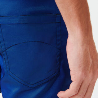 Uomo Cintura piatta Unita - Costume da bagno uomo con cintura piatta tinta unita, Blu mare dettagli vista 2