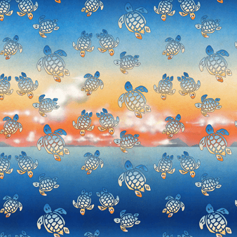 Men Swim Trunks Ronde des Tortues Sunset - Vilebrequin x The Beach Boys, Multicolor print