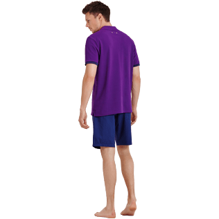 Men Others Solid - Men Cotton Polo Shirt Solid, Plum backworn Men Others Solid - Men Cotton Polo Shirt Solid, Plum backworn