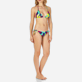 Mujer Tríangulo Estampado - Top de bikini de triángulo deslizante con estampado Birds of Paradise para mujer, Veronese green frontworn Mujer Tríangulo Estampado - Top de bikini de triángulo deslizante con estampado Birds of Paradise para mujer, Veronese green frontworn